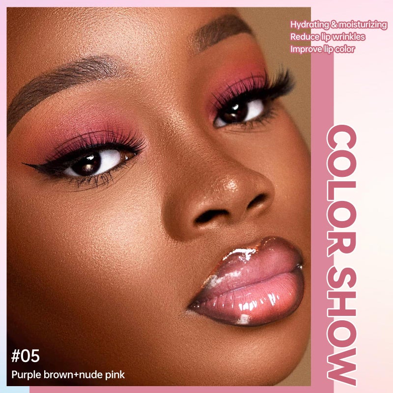 Noerrors 3pcs Lip Combo Sets for Black Women, Lip Liner and Gloss Kit 2 in 1 Dual-End, Nude Brown Lips Liner Combo Pink Ombre Moisturizing Plumping Gradual Lips Makeup Set A - Image 3